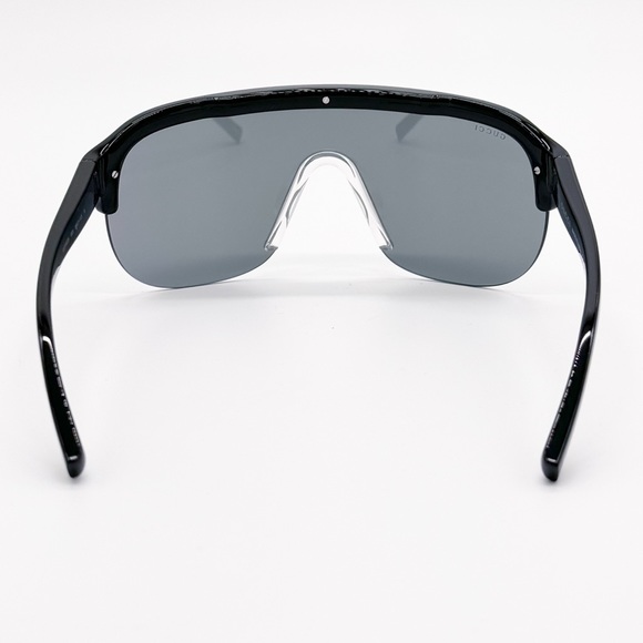 NEW GG1645S 003 GUCCI SHIELD BLACK SILVER UNISEX SUNGLASSES GG 1645S 003 GUCCI - Picture 6 of 9